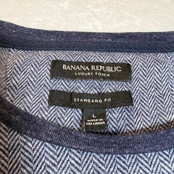 Banana Republic Men's Luxury Touch Crewneck Standard Fit Shirt Size L Cotton - Picture 4 of 9